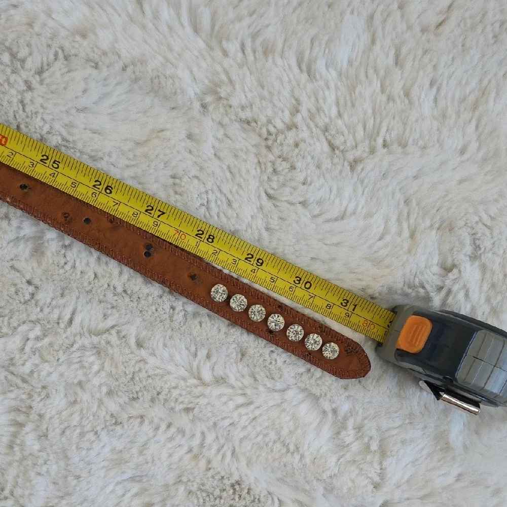 Shyanne Girls Ostrish Leather Rhinestone Belt